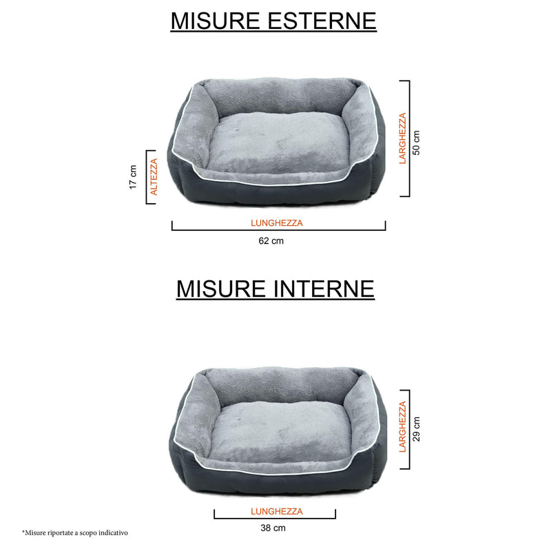 Cuccia Imbottita per Cani e Gatti in Poliestere Nuvola Grigia