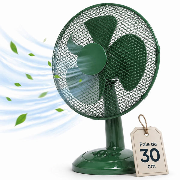 prezzo Ventilatore da Tavolo Ø30 cm Potenza 35W 3 Velocità Silenzioso Verde