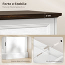 Credenza da Cucina Stile Vintage 147x40x87 cm con 4 Cassetti e 2 Armadietti con Mensole Regolabili Legno Bianco      