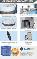 Vasca Idromassaggio da Esterno Semirigida Riscaldata 4 Posti con Mobili Ø156x70 cm NetSpa Vita Nera