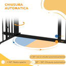 Cancelletto per Cani Taglia Piccola e Media 74-100x76 cm con Chiusura Automatica Nero  