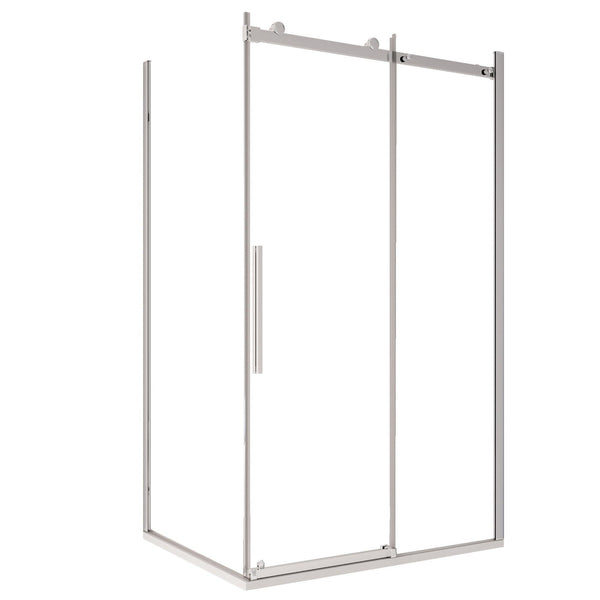 Eckduschkabine 1 Schiebetür in transparentem Kristall 8 mm H195 Bonussi Elise 3.0 Verschiedene Größen sconto