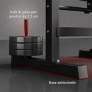 Panca Pesi Pieghevole 140x73x98-122 cm in Acciaio Nero