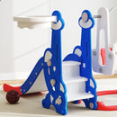 Scivolo per Bambini 4 in 1 con Altalena Scaletta da Arrampicata e Canestro 147,5x160x107 cm in PP e PE Blu scuro      