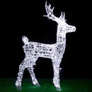 Renna Natalizia Luminosa Gigante 120x68x25 cm 240 LED da Esterno in Plastica e Metallo Bianco Freddo      