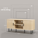 Mobile TV fino 55"" 2 Armadietti e 2 Ripiani 120x40x55 cm in Legno Canettato Rovere e Nero 