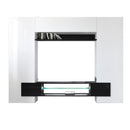 Parete Attrezzata Mobili Soggiorno Mobile TV Pensile 2 Mobili a Colonna TFT Build Bianco e Nero