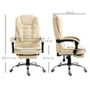 Sedia Poltrona da Ufficio Presidenziale Massaggiante 64,5x69x109-117 cm in Similpelle Bianca