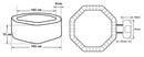 Vasca Idromassaggio da Esterno Semirigida Riscaldata 4+2 Posti Ø193x73 cm NetSpa Octopus Grigio Scuro