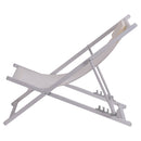 Sdraio Pieghevole Lido con Poggiatesta 94x60x92-81 cm in Poliestere e PVC Avorio      