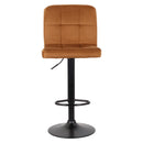 Set 2 Sgabelli 44x38x63/82 cm in Velluto con Base Nera Caramello