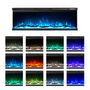 Camino Elettrico Da Parete A Incasso 3 Lati 127x20x44 cm Boston Nero      