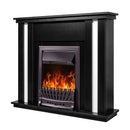 Camino Elettrico da Pavimento 95x110x27 cm Effetto Fiamma 2000W Gustavo & Pluton Nero/bianco