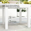 Tavolo da Pranzo da Giardino Allungabile 80-160 cm in Alluminio e in PSPC Bianco    