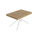 Tavolo Allungabile 140-244x90x74 cm Niket Quercia Natura Gambe Bianche
