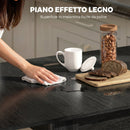 Tavolo da Pranzo Allungabile per 4-6 Persone 70-140x80x77,5 cm in Legno e Acciaio  Nero      