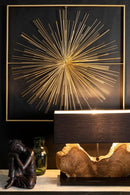 Lampada da Tavolo 60x20x55 cm E27 in Legno Pralume in Cotone Nero