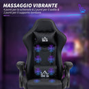 Sedia da Gaming 65x68x120-128 cm Reclinabile a 125° Poggiapiedi Retrattile Nero  