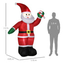 Babbo Natale Gonfiabile Luminoso 155x85x240 cm con  Luci LED
