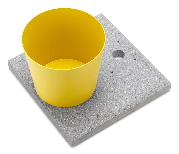 prezzo Base con Vaschetta per Fontane con Ghiera Grande 40x40x5 cm in Cemento Belfer 42/BSE/3 Giallo