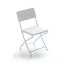 Sedia da Giardino Pieghevole in Ferro Polietilene Rattan Taddei Plastik Rattan + Bianca