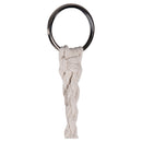 Poltrona Sospesa Amaca in Macramè con Nappe in Poliestere e Cotone con Struttura in Acciaio Beige      