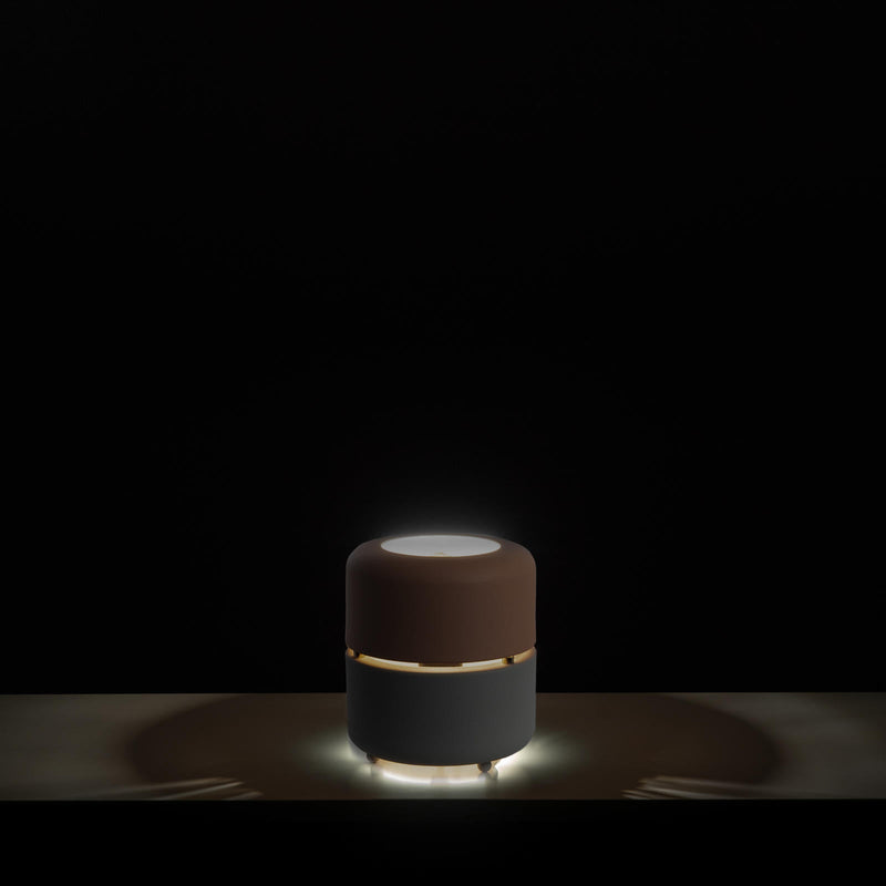 Lampada da Tavolo 16x16xH19 cm in Metallo Idra Rosa e Grigio