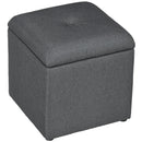 Pouf Contenitore 39x39x39 cm in Tessuto Teddy Grigio  