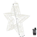 Stella Luminosa di Natale 3D a LED Luce Calda Larghezza 38 cm - 960 Luci