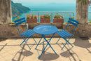 Set da Giardino Pieghevole in Ferro con Tavolo e 2 Sedie Soriani Bistrot Blu
