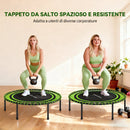 Trampolino Elastico Fitness a 36 Corde Ø114x31 cm in Acciaio e PP Verde      