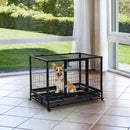 Box per Cani da Interno Esterno con Rotelle 92×62×75 cm 