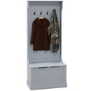 Mobile Appendiabiti con Panca Contenitore 71,5x39,5x170 cm in Legno Grigio  