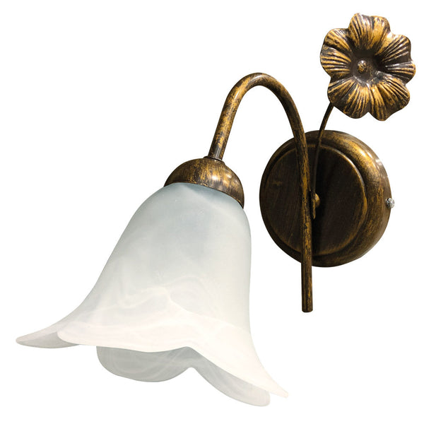 Wandleuchte 1xE14 Braun Gold Rahmen Weiß Alabaster Glas E-Energy Vera sconto