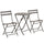 Set aus Couchtisch und 2 klappbaren Gartenstühlen aus braunem Stahl