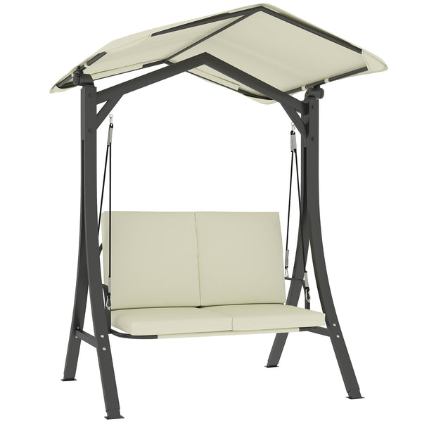 prezzo Dondolo da Giardino 2 Posti 150x120x182 cm con Tettuccio Regolabile Crema