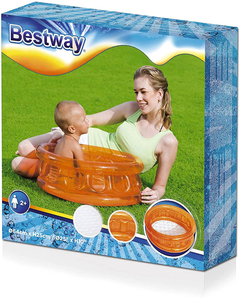 Piscina Gonfiabile per Bambini 3 Anelli Ø64x25 cm Bestway 51112 Arancione