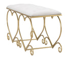 Panca Heart Crema 105x37,5x51,5 cm in Ferro e MDF e Spugna e Poliestere Oro e Rosa