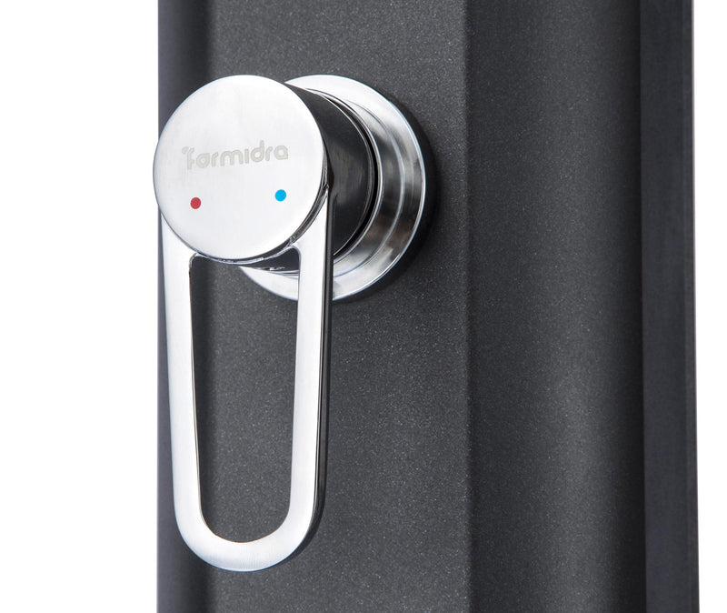 Mini Doccia Solare da Giardino 20L Miscelatore Lavapiedi e Doccetta Grigio Metallizzato