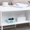 Tavolino Basso con Cassetti 100x50x40 cm in Legno e Metallo Bianco