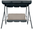 Dondolo 2 Posti da Giardino 170x110x152 cm in Acciaio e Poliestere Marrone