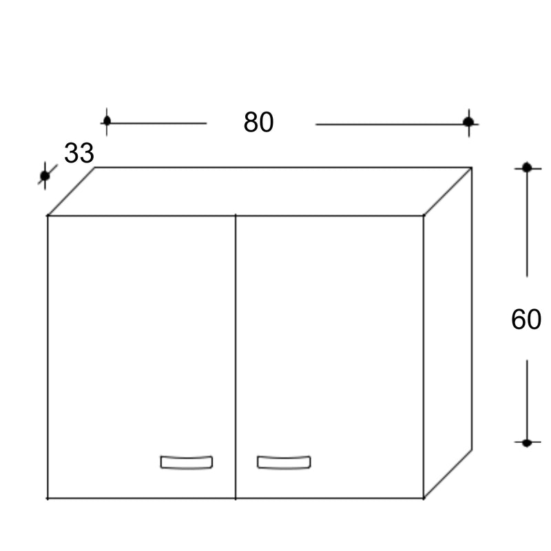 Pensile Bagno Lavanderia con 2 Ante e Vano a Giorno 57,5x27x58 cm in Nobilitato Bianco Opaco 