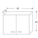Pensile Bagno Lavanderia con 2 Ante e Vano a Giorno 57,5x27x58 cm in Nobilitato Olmo Naturale