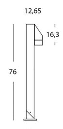 Lampada Palo Paletto per Giardino Una Luce Colore Alluminio per Esterno Linea Square Livos
