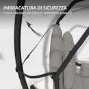 Amaca a Dondolo 118x98x192 cm Imbottita con Cuscino in Acciaio e Poliestere Grigio e Nero  