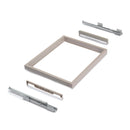 Kit Cassetto Organizzatore e Telaio per Armadio 900 mm in Alluminio e Plastica Emuca Grigio Pietra