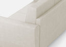 Divano Angolare 6 Posti 288x248x85 cm Yasel in Tessuto Latte