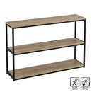 Libreria Scaffale a 3 Ripiani da Ingresso in Metallo e Legno 120x30x80H cm