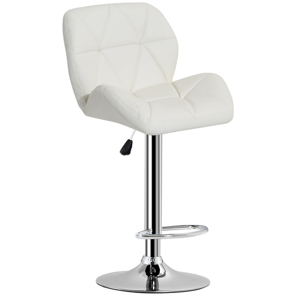 Sgabello da Bar Girevole 47x49x90-111 cm in Similpelle Bianco online