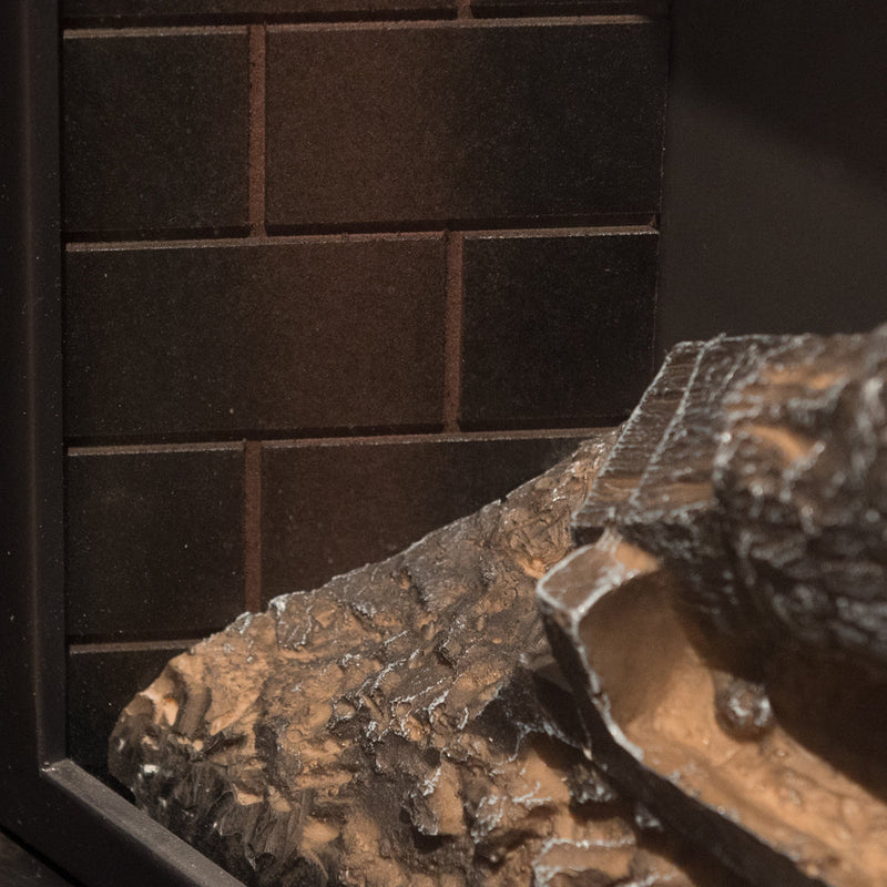 Camino Elettrico da Terra 75x28x70 cm Stoccolma in Legno Bianco L75xP28xH70 cm      